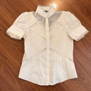 EUC Bebe High Collar Shirt